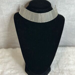 Modern Silver Architectural Choker Necklace